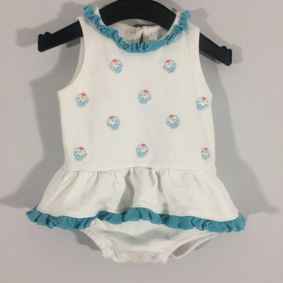Koala Kids Other - Koala Baby 9M White Cupcake Embroidered Bodysuit